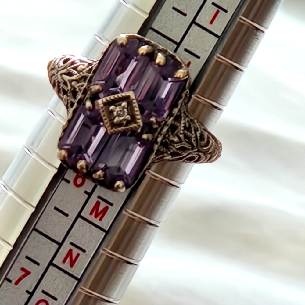 Vintage Amythest and ss Ring